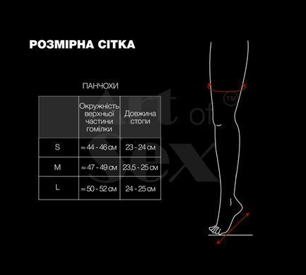 Панчохи в дрібну сітку з коронкою Art of Sex - Rose, колір чорний з ефектом мокрого оксамиту, L SX3652 фото