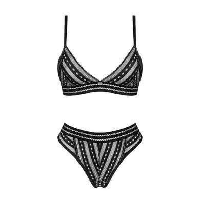 Комплект білизни Obsessive Natilya 2-pcs set XS/S, black, бюстгальтер, трусики SO7717 фото