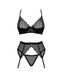 Комплект Obsessive Chemeris 3-pcs set M/L, стрінги, пояс для панчіх, бюстгальтер SO9768 фото 3