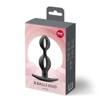 Анальні кульки Fun Factory B BALLS DUO Black, ефект вібрації, діаметр 3,2 та 3,6 см SX3689 фото
