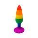 Силіконова анальна пробка Wooomy Hiperloo Silicone Rainbow Plug S, діаметр 2,4 см, довжина 9 см SO7424 фото 2