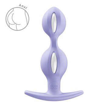 Анальні кульки Fun Factory B BALLS DUO Purple, ефект вібрації, діаметр 3,2 та 3,6 см SX3691 фото