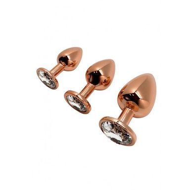 Металева анальна пробка Wooomy Tralalo Rose Gold Metal Plug Size M, діаметр 3,4 см, довжина 8 см SO7428 фото