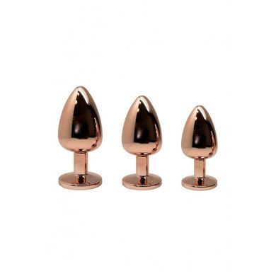 Металева анальна пробка Wooomy Tralalo Rose Gold Metal Plug Size M, діаметр 3,4 см, довжина 8 см SO7428 фото