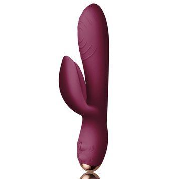 Вібратор-кролик Rocks-Off Every Girl Burgundy, два мотори, різноколірне LED-підсвічування, потужний SO2397 фото