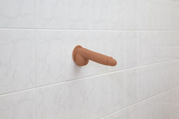 Фалоімітатор ADDICTION Steven 7.5" Silicone Dong Caramel, віброкуля в подарунок SX3155 фото