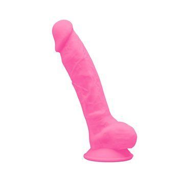 Фалоімітатор SilexD Johnny Pink Glow in the dark, двошаровий, силікон+Silexpan, діаметр 3,5см SO7026 фото