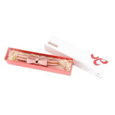Повідець LOCKINK SEVANDA Love Heart Butterfly Leather Collar Set - Pink SX0864 фото