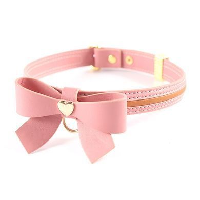 Повідець LOCKINK SEVANDA Love Heart Butterfly Leather Collar Set - Pink SX0864 фото