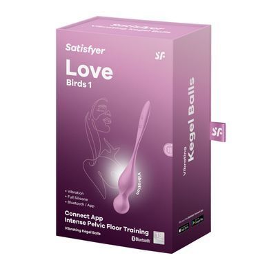 Вагінальні смарт-кульки з вібрацією Satisfyer Love Birds 1 Connect App Pink, 78 г SX0570 фото