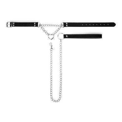Нашийник з повідцем Bedroom Fantasies: Collar with Chain - Silver SX2207 фото