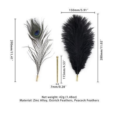 Лоскітка LOCKINK SEVANDA Natural Peacock Flirting Feather Tickler, перо павича SX0895 фото