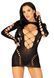 Безшовна мінісукня Leg Avenue Long sleeve cut out mini dress One size Black SO8570 фото 4