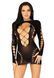 Безшовна мінісукня Leg Avenue Long sleeve cut out mini dress One size Black SO8570 фото 1