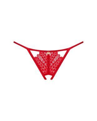Трусики з доступом Obsessive Ingridia crotchless thong XL/2XL, червоні SO9045 фото