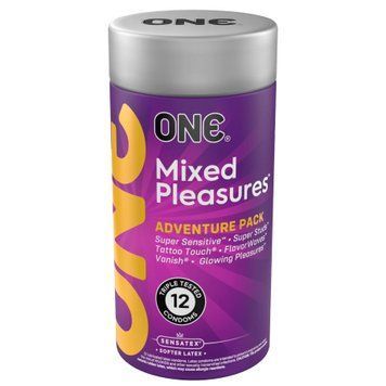 Презервативи ONE Mixed Pleasures 12 шт, подарункова упаковка тюб SX0788 фото