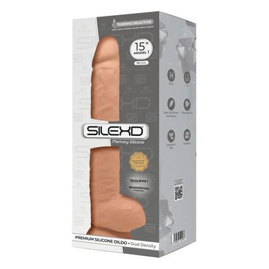 Фалоімітатор SilexD Kingston Flesh (MODEL 15in), двошаровий, силікон+Silexpan, діаметр 7 см SO6029 фото