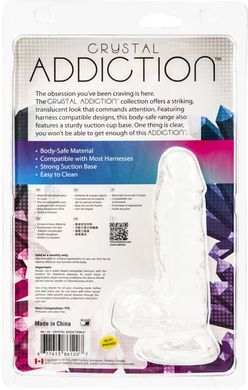 Прозорий фалоімітатор на присосці ADDICTION &mdash; Clear Dildo with Balls 6&Prime;, віброкуля в подарунок SO5580 фото