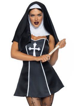 Костюм черниці Leg Avenue Naughty Nun M, сукня, головний убір SO8551 фото