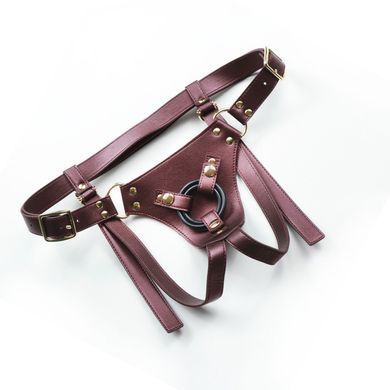Трусики для страпона Strap-On-Me Leatherette Harness Generous - One Size - Aubergine SX0674 фото