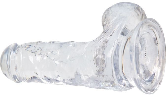 Прозорий фалоімітатор на присосці ADDICTION &mdash; Clear Dildo with Balls 6&Prime;, віброкуля в подарунок SO5580 фото