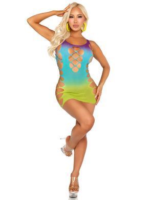 Сукня Leg Avenue Seamless Ombre Faux Lace Up Mini Dress One Size Ocean SX2775 фото