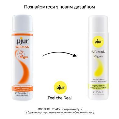 Лубрикант на водній основі pjur Woman Vegan 100 мл, чистий веганський склад, без консервантів PJ13340 фото