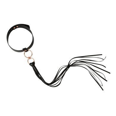 Нашийник с флогером Rosy Gold - Collar with Flogger - Black SX1198 фото