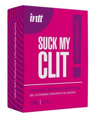 Смоктайзер для клітора Intt Suck My Clit Wild Strawberry (15 мл), полуниця, гель з ефектом посмоктування SX4002 фото