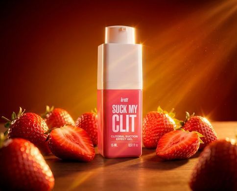 Смоктайзер для клітора Intt Suck My Clit Wild Strawberry (15 мл), полуниця, гель з ефектом посмоктування SX4002 фото