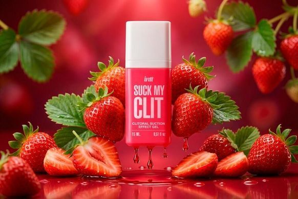 Смоктайзер для клітора Intt Suck My Clit Wild Strawberry (15 мл), полуниця, гель з ефектом посмоктування SX4002 фото