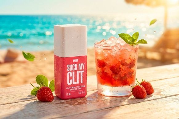 Смоктайзер для клітора Intt Suck My Clit Wild Strawberry (15 мл), полуниця, гель з ефектом посмоктування SX4002 фото