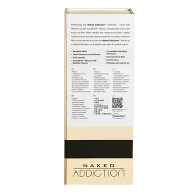 Фалоімітатор Naked Addiction &mdash; 9&Prime; Silicone Dual Density Bendable Dildo Vanilla, віброкуля в подаруно SO8906 фото