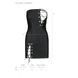 Мінісукня з екошкіри Passion CELINE CHEMISE L/XL, black, шнурівка, трусики в комплекті SO6406 фото 7