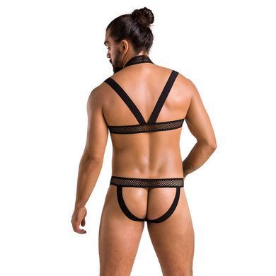 Комплект чоловічої білизни з кріпленнями Passion 043 JACOB L/XL Black, труси, шлейки SO7600 фото