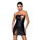 Мінісукня з екошкіри Passion CELINE CHEMISE XXL/XXXL, black, шнурівка, трусики в комплекті SO6408 фото 1