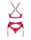 Комплект білизни Obsessive Lacelove cupless 3pcs set XS/S Red, бюстгальтер, стрінги, пояс для панчіх SO8655 фото 4
