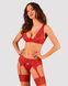 Комплект білизни Obsessive Lacelove cupless 3-pcs set XL/2XL Red, бюстгальтер, стрінги, пояс для панчіх SO8657 фото 1