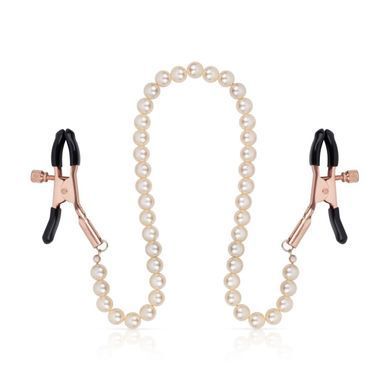 Затискачі для сосків з перлинним ланцюжком Rosy Gold - Nipple Clamps Pearls SX3898 фото