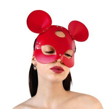 Шкіряна маска мишки Art of Sex - Mouse Mask, колір Червоний SO9650 фото