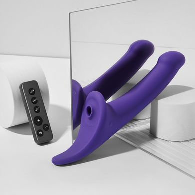 Вібронасадка для страпону з вакуумною стимуляцією Strap-On-Me Multi Orgasm Dildo M Purple SX4033 фото