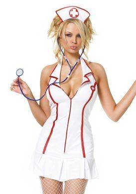 ​​Еротичний костюм медсестри Leg Avenue Head Nurse S/M, сукня, аксесуар на голову, стетоскоп SO9107 фото