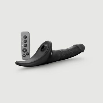 Вібронасадка для страпону з вакуумною стимуляцією Strap-On-Me Multi Orgasm Realistic Dildo L Black SX4038 фото
