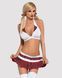 Еротичний костюм школярки з мініспідницею Obsessive Schooly 5pcs costume S/M, біло-червоний SO7304 фото 1