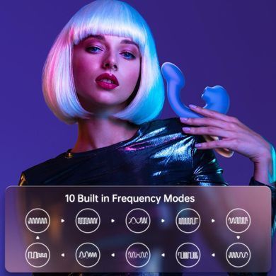 Смарт-вібратор Magic Motion Ponder Blue, подвійна стимуляція, віброяйце+язичок для клітора SX3229 фото
