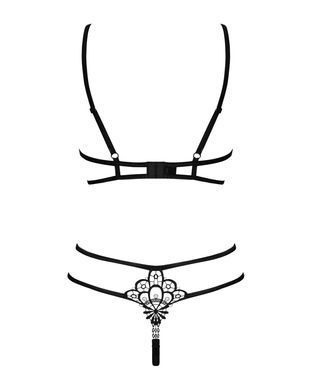 Еротичний комплект зі стреп Obsessive Badossa 2-pcs set L/XL, чорний, з доступом SO7218 фото