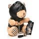 Плюшевий ведмедик HOODED Teddy Bear БДСМ у шкіряному капюшоні з повідцем, 23x16x12 см SO9815 фото 2